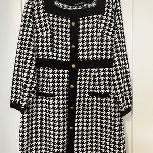 Patchwork square color b&w dress